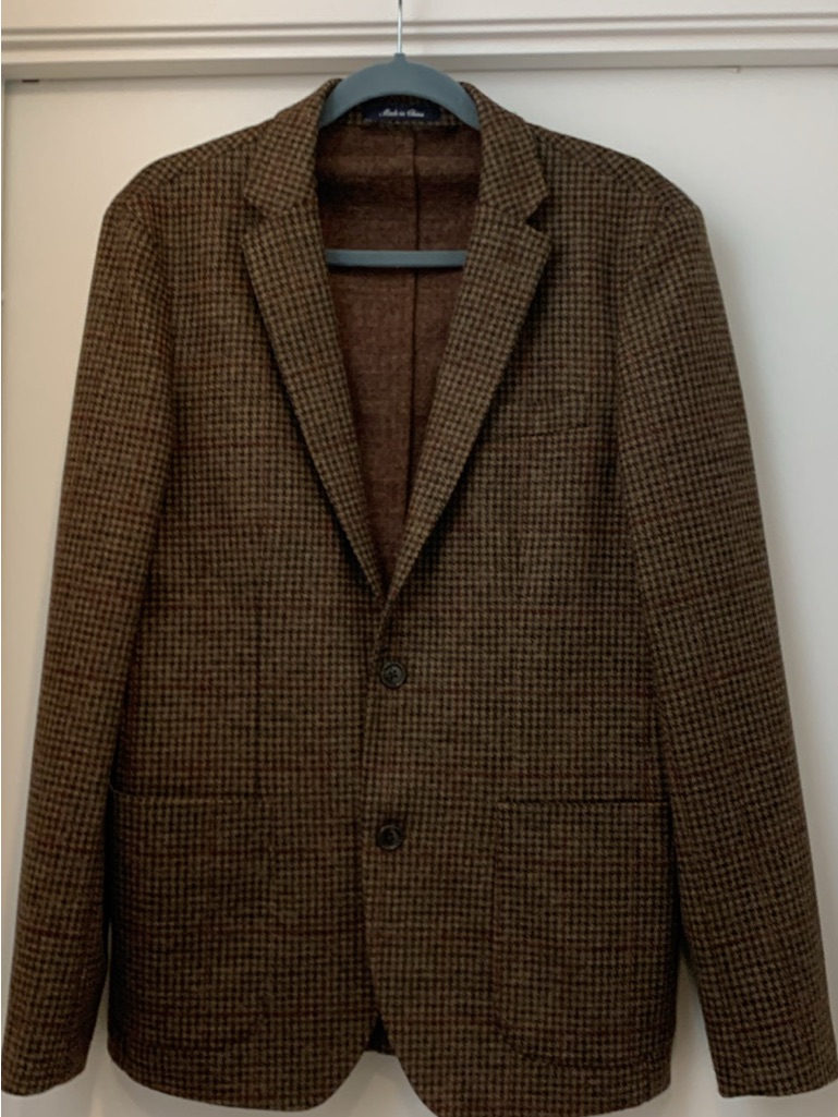 Men's Brown Houndstooth Blazer - Classic Tailored Jacket